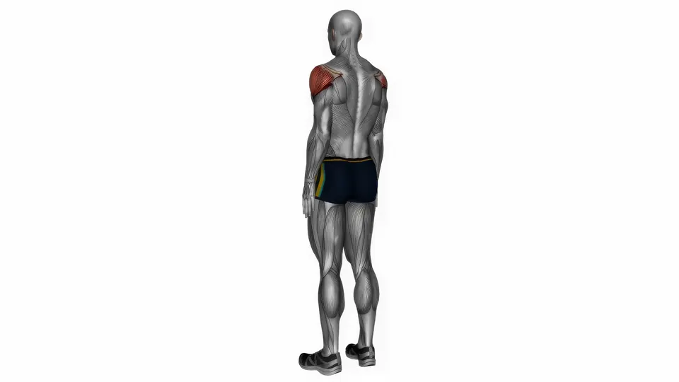 Folded Arms Behind Back Shoulder Stretch