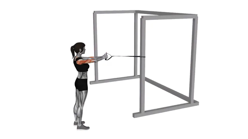 Standing Close Grip Resistance Band Row