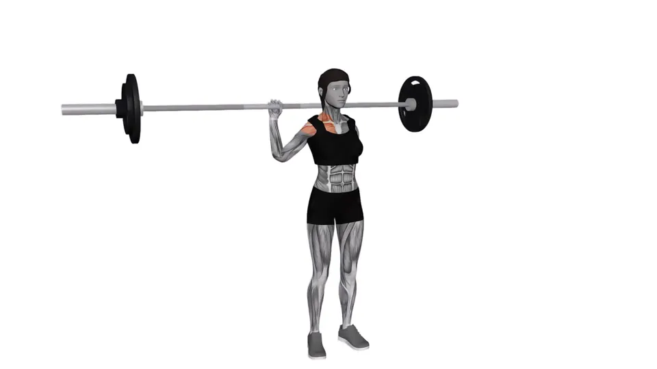 Single Arm Behind the Neck Barbell Push Press