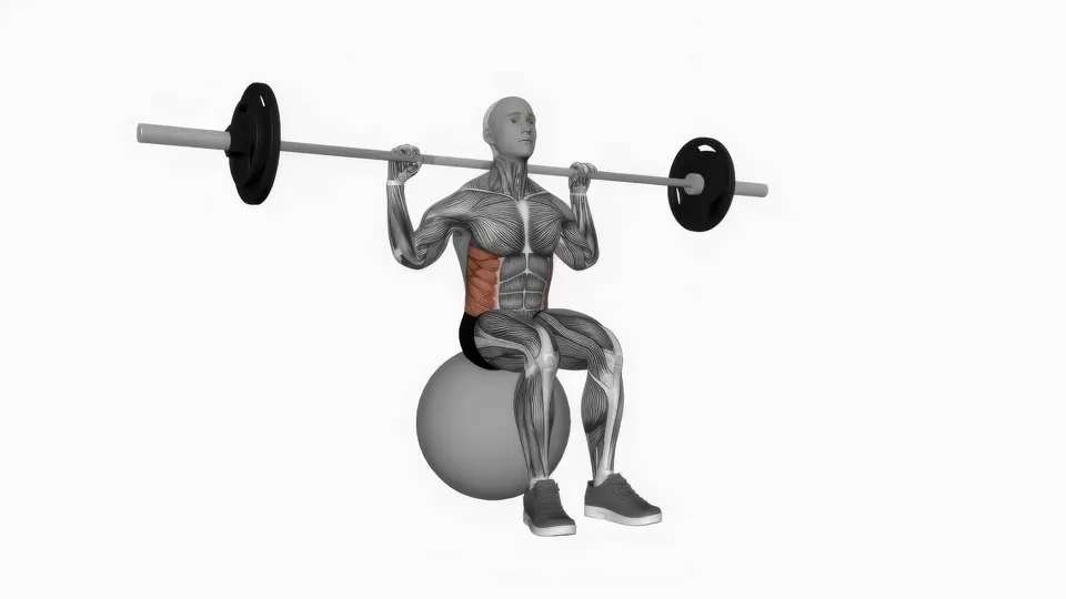 Stability Ball Barbell Twist