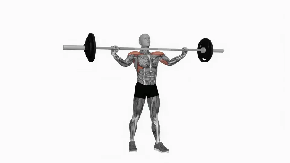 Wide Grip Barbell Overhead Press