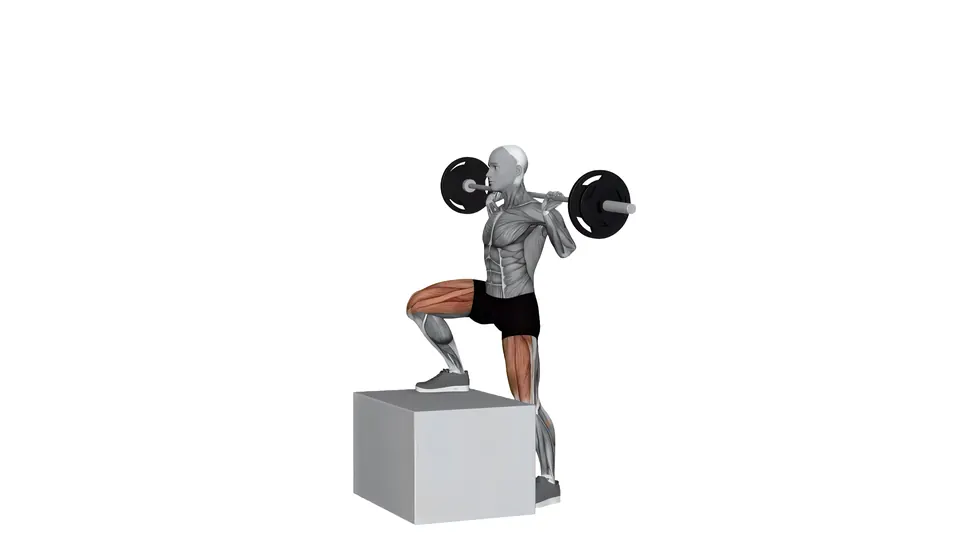 Barbell Step-Up with Knee Drive