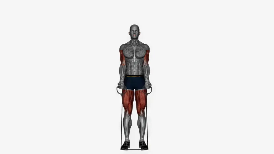 Resistance Band Curl to Press