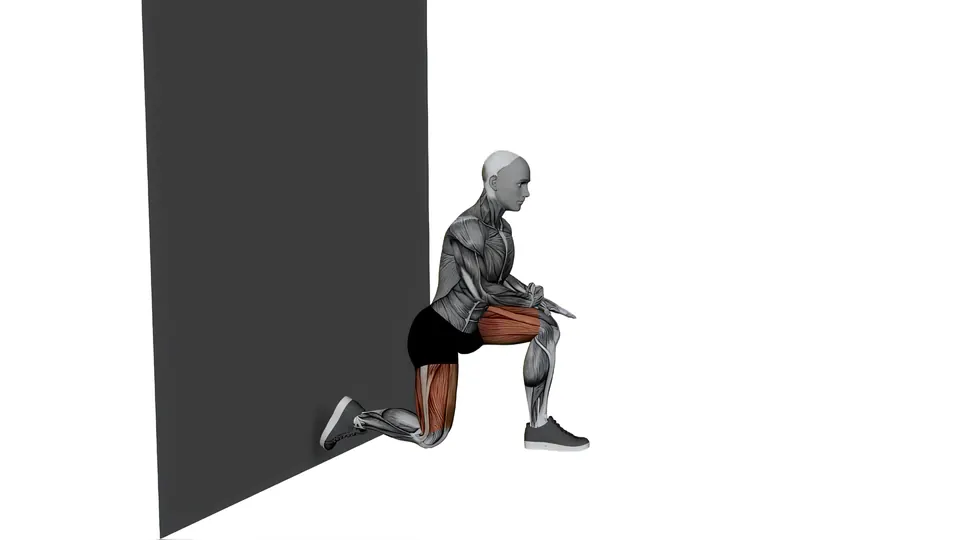 Half Kneeling Wall Quad Stretch