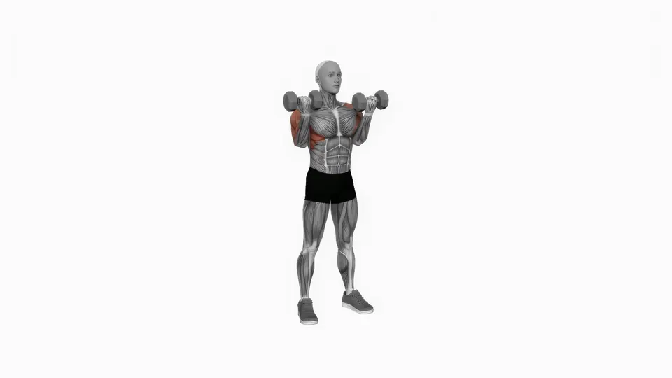 Dumbbell Curl to Press with Triceps Extension