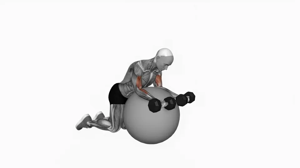 Stability Ball Dumbbell Preacher Curl