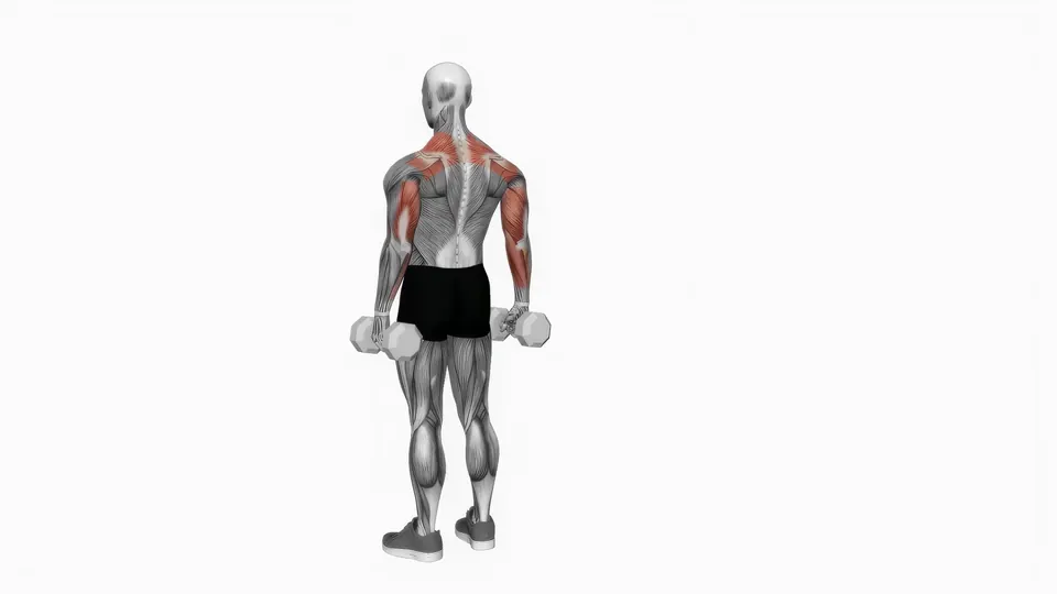 Dumbbell Behind the Back Shrug
