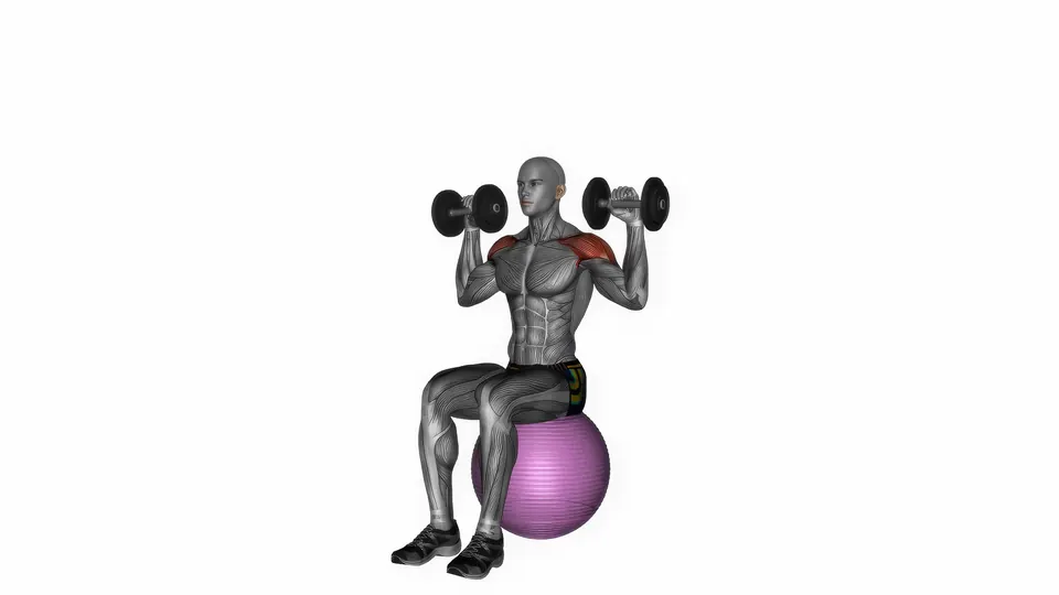 Stability Ball Dumbbell Shoulder Press