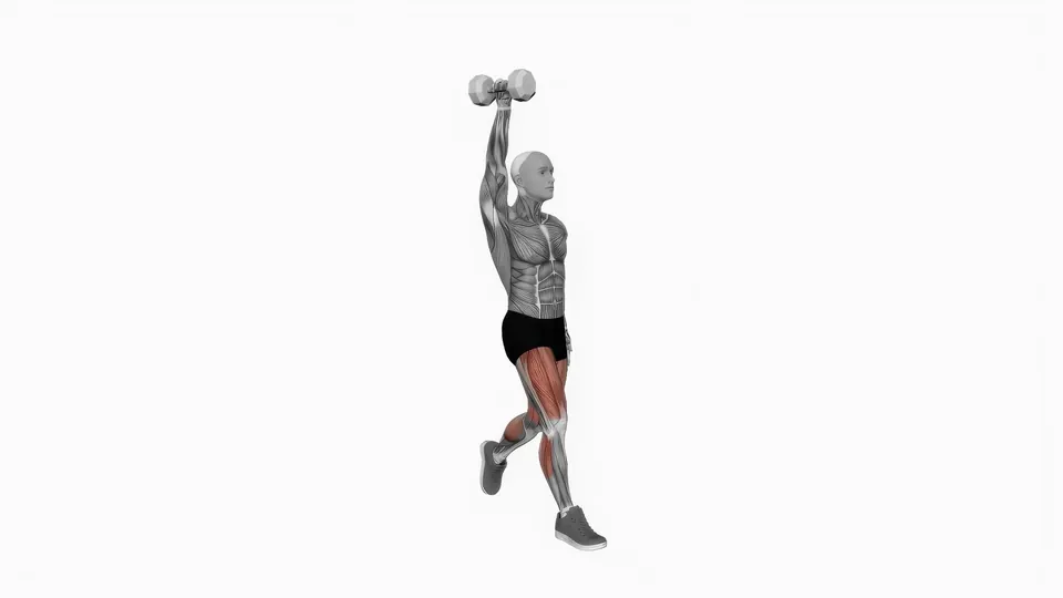 Single Arm Dumbbell Overhead Split Squat