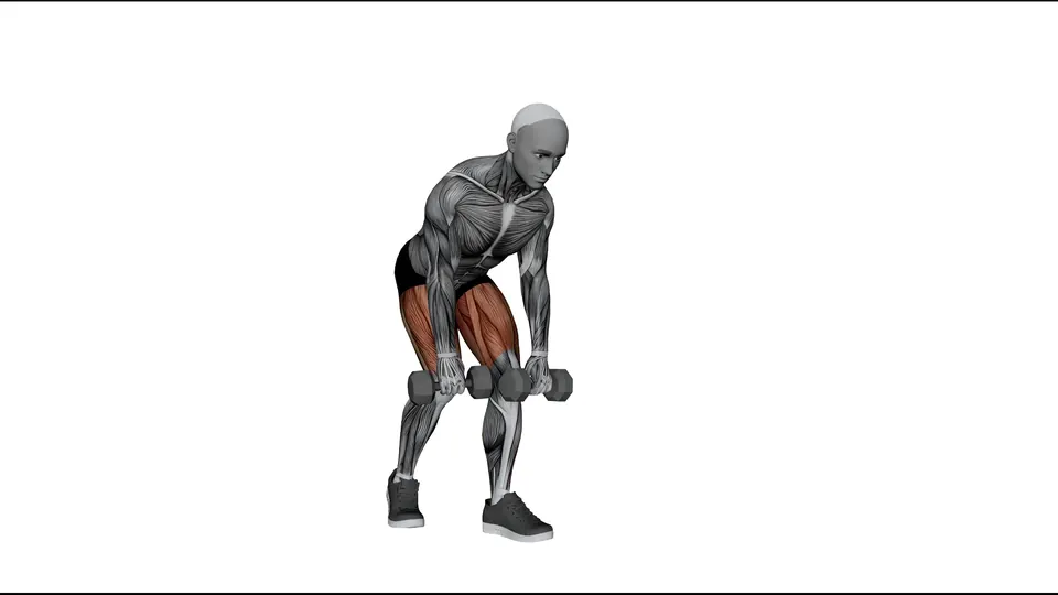 Staggered Stance Dumbbell Romanian Deadlift