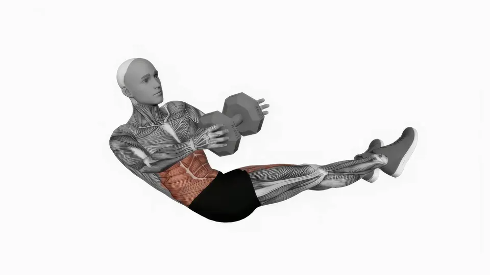 Dumbbell Straight Leg Russian Twist