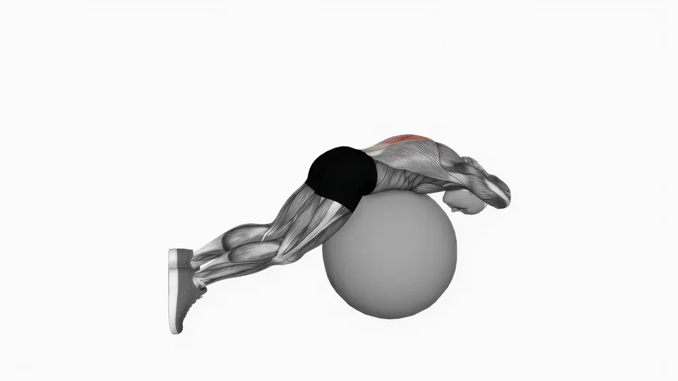 Stability Ball Twisting Back Extension
