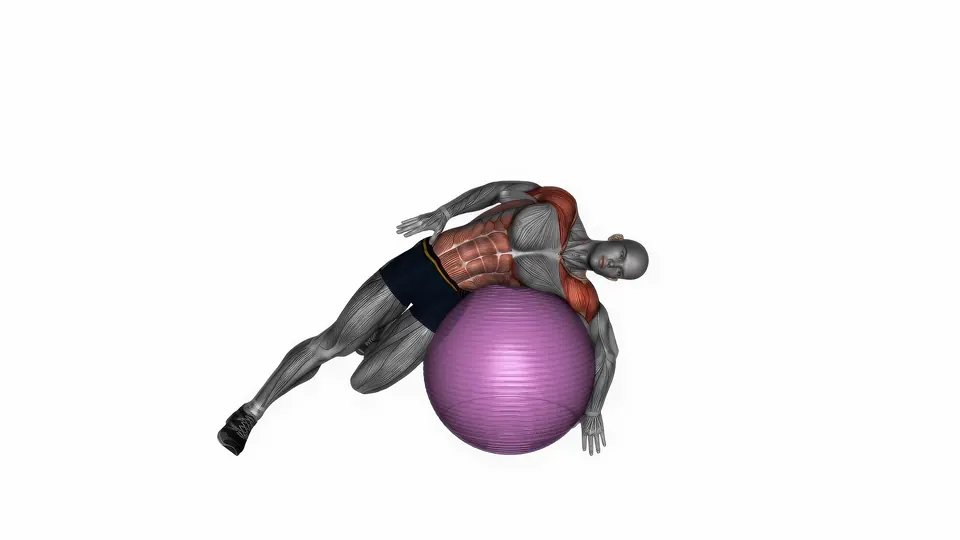 Side Lying Stability Ball Lat Stretch