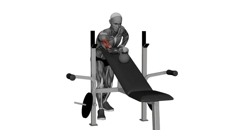 Incline Bench Kettlebell Preacher Curl