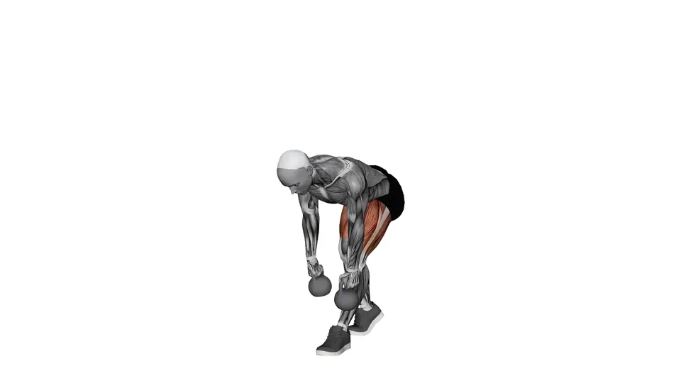 Staggered Stance Double Kettlebell Romanian Deadlift