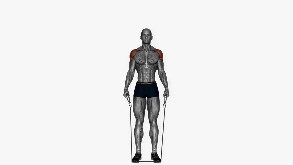 Resistance Band Lateral Raise to Shoulder Press