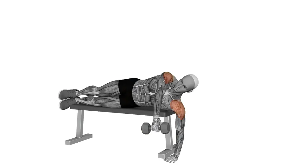 Side Lying Dumbbell Rear Delt Raise