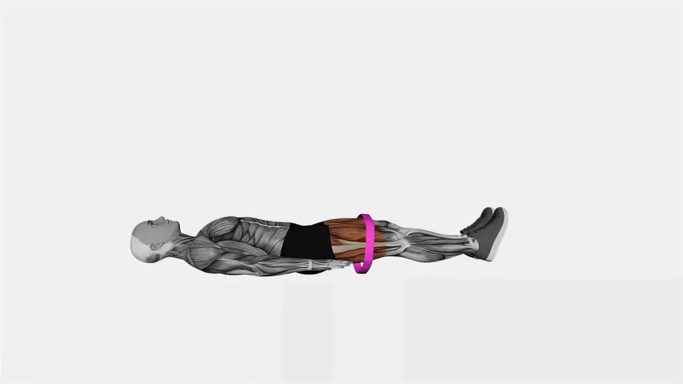 Single Leg Mini Band Lying Leg Raise