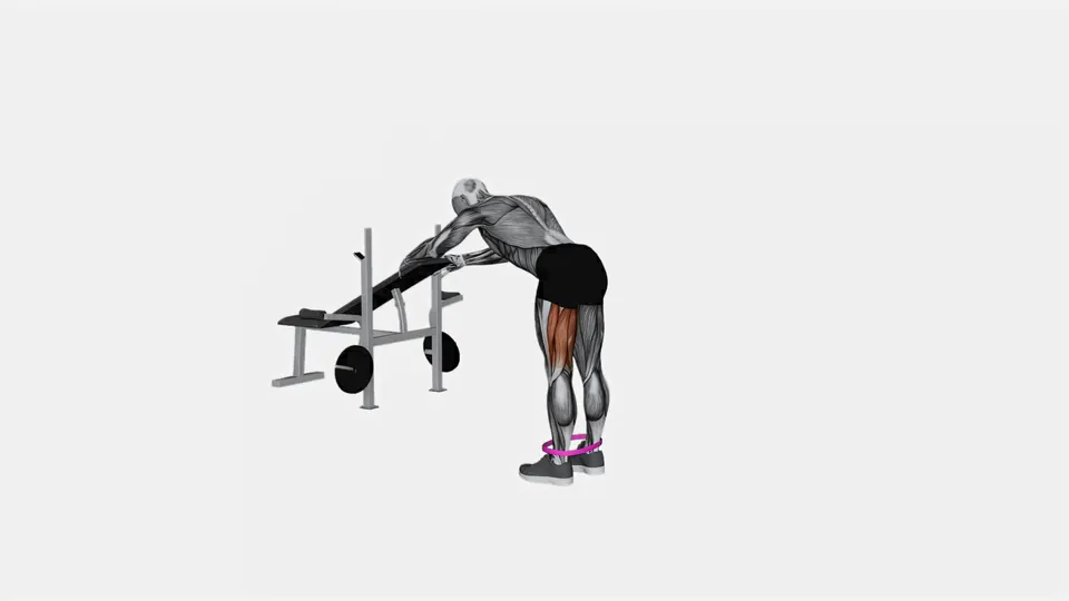 Bent Over Resistance Band Glute Kickback