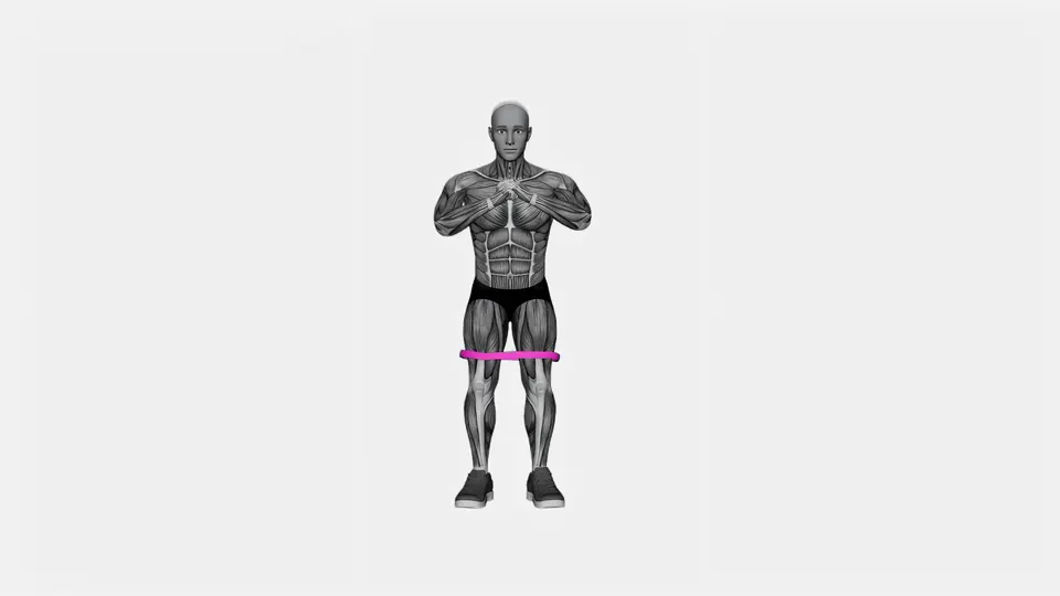 Half Squat Mini Band Hip Abduction