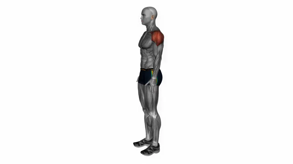 Clasped Hands Behind Back Shoulder Stretch